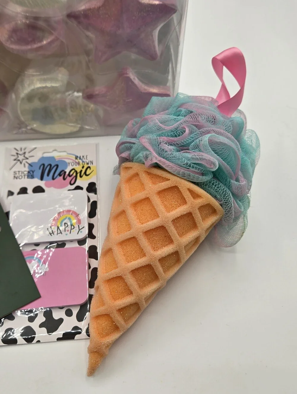 LOT of Girl Assessories NWT Bath Bombs Necklace Notes Loofah